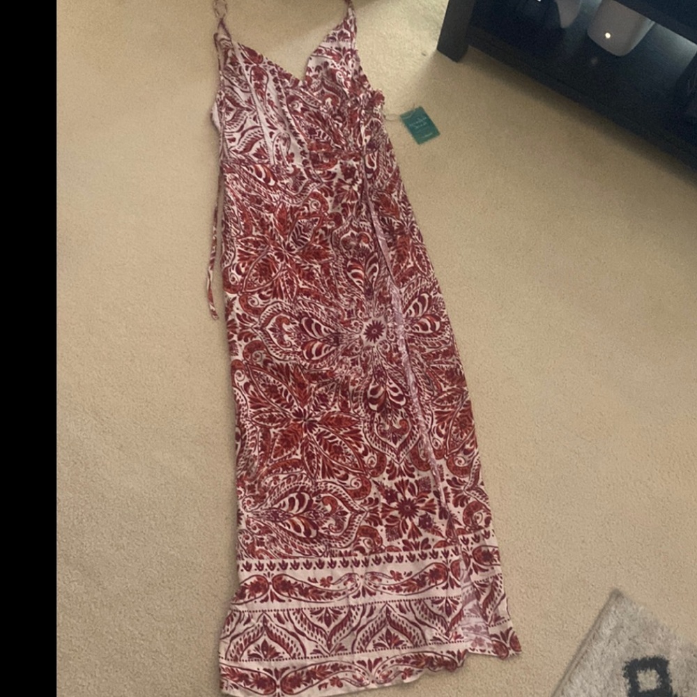 Red and white dress